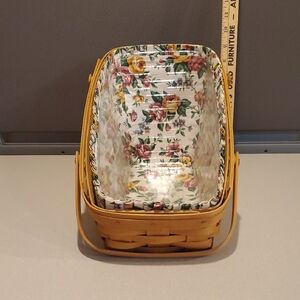 Longaberger Vegetable Basket with Handle, Protector And Linet